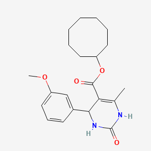 molecular formula C21H28N2O4 B5084791 cyclooctyl 4-(3-methoxyphenyl)-6-methyl-2-oxo-1,2,3,4-tetrahydro-5-pyrimidinecarboxylate 