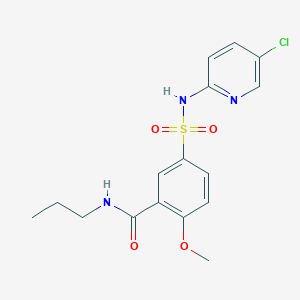 molecular formula C16H18ClN3O4S B5084805 5-{[(5-chloro-2-pyridinyl)amino]sulfonyl}-2-methoxy-N-propylbenzamide 