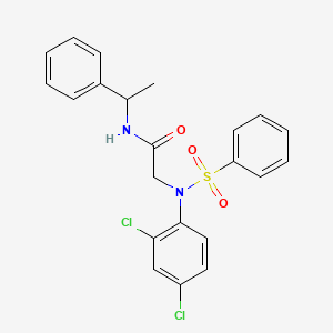 molecular formula C22H20Cl2N2O3S B5084818 N~2~-(2,4-dichlorophenyl)-N~1~-(1-phenylethyl)-N~2~-(phenylsulfonyl)glycinamide 