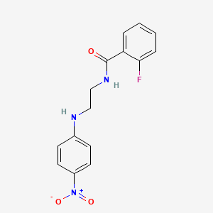 molecular formula C15H14FN3O3 B5084849 2-fluoro-N-{2-[(4-nitrophenyl)amino]ethyl}benzamide 
