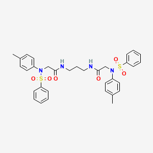 molecular formula C33H36N4O6S2 B5084857 N,N'-1,3-propanediylbis{2-[(4-methylphenyl)(phenylsulfonyl)amino]acetamide} 