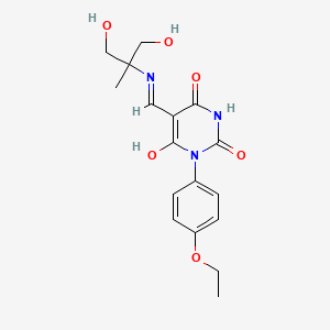 molecular formula C17H21N3O6 B5084871 1-(4-ethoxyphenyl)-5-({[2-hydroxy-1-(hydroxymethyl)-1-methylethyl]amino}methylene)-2,4,6(1H,3H,5H)-pyrimidinetrione 