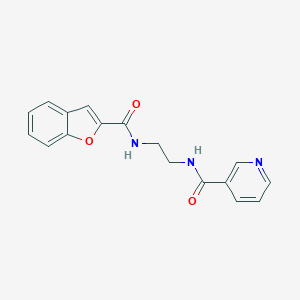 molecular formula C17H15N3O3 B508488 N-{2-[(1-benzofuran-2-ylcarbonyl)amino]ethyl}nicotinamide CAS No. 929819-93-2