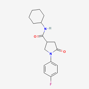 molecular formula C17H21FN2O2 B5084882 N-cyclohexyl-1-(4-fluorophenyl)-5-oxo-3-pyrrolidinecarboxamide 