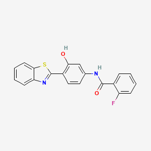 molecular formula C20H13FN2O2S B5084886 N-[4-(1,3-benzothiazol-2-yl)-3-hydroxyphenyl]-2-fluorobenzamide 