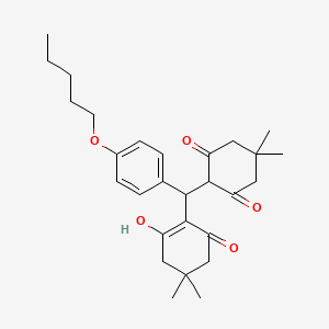 molecular formula C28H38O5 B5084898 2-{(2-hydroxy-4,4-dimethyl-6-oxo-1-cyclohexen-1-yl)[4-(pentyloxy)phenyl]methyl}-5,5-dimethyl-1,3-cyclohexanedione 