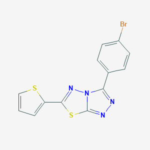 molecular formula C13H7BrN4S2 B508493 3-(4-Bromophenyl)-6-(2-thienyl)[1,2,4]triazolo[3,4-b][1,3,4]thiadiazole CAS No. 537016-73-2