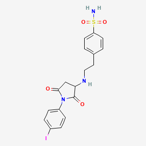 molecular formula C18H18IN3O4S B5084960 4-(2-{[1-(4-iodophenyl)-2,5-dioxo-3-pyrrolidinyl]amino}ethyl)benzenesulfonamide 