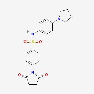 molecular formula C20H21N3O4S B5084972 4-(2,5-dioxo-1-pyrrolidinyl)-N-[4-(1-pyrrolidinyl)phenyl]benzenesulfonamide 