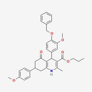 propyl 4-[4-(benzyloxy)-3-methoxyphenyl]-7-(4-methoxyphenyl)-2-methyl-5-oxo-1,4,5,6,7,8-hexahydro-3-quinolinecarboxylate