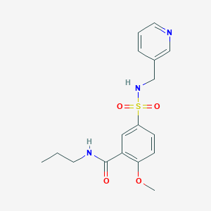 molecular formula C17H21N3O4S B5084998 2-methoxy-N-propyl-5-{[(3-pyridinylmethyl)amino]sulfonyl}benzamide 