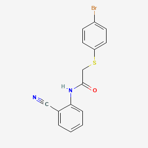 molecular formula C15H11BrN2OS B5085026 2-[(4-bromophenyl)thio]-N-(2-cyanophenyl)acetamide 