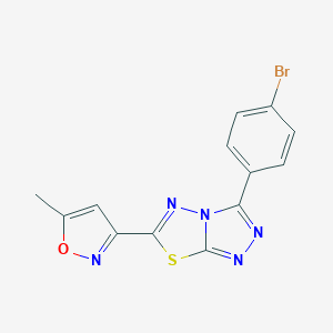molecular formula C13H8BrN5OS B508506 3-(4-Bromophenyl)-6-(5-methyl-1,2-oxazol-3-yl)[1,2,4]triazolo[3,4-b][1,3,4]thiadiazole CAS No. 929835-44-9