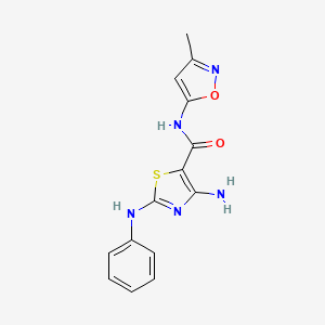 molecular formula C14H13N5O2S B5085067 4-amino-2-anilino-N-(3-methyl-5-isoxazolyl)-1,3-thiazole-5-carboxamide 