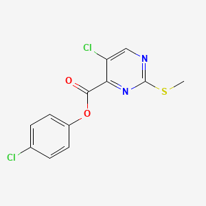 molecular formula C12H8Cl2N2O2S B5085072 4-chlorophenyl 5-chloro-2-(methylthio)-4-pyrimidinecarboxylate 