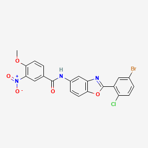 molecular formula C21H13BrClN3O5 B5085094 N-[2-(5-bromo-2-chlorophenyl)-1,3-benzoxazol-5-yl]-4-methoxy-3-nitrobenzamide 