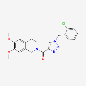 molecular formula C21H21ClN4O3 B5085100 2-{[1-(2-chlorobenzyl)-1H-1,2,3-triazol-4-yl]carbonyl}-6,7-dimethoxy-1,2,3,4-tetrahydroisoquinoline 