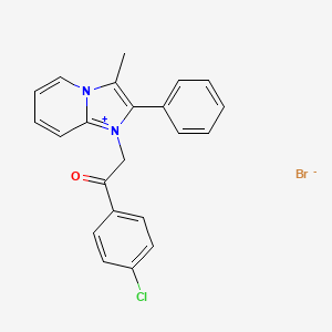 1-[2-(4-chlorophenyl)-2-oxoethyl]-3-methyl-2-phenylimidazo[1,2-a]pyridin-1-ium bromide
