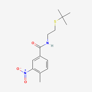 molecular formula C14H20N2O3S B5085137 N-[2-(tert-butylthio)ethyl]-4-methyl-3-nitrobenzamide 