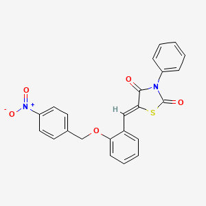molecular formula C23H16N2O5S B5085141 5-{2-[(4-nitrobenzyl)oxy]benzylidene}-3-phenyl-1,3-thiazolidine-2,4-dione 