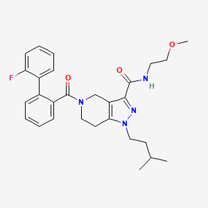 molecular formula C28H33FN4O3 B5085161 5-[(2'-fluoro-2-biphenylyl)carbonyl]-N-(2-methoxyethyl)-1-(3-methylbutyl)-4,5,6,7-tetrahydro-1H-pyrazolo[4,3-c]pyridine-3-carboxamide 