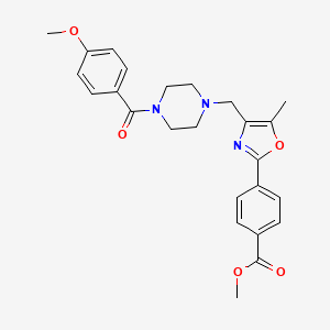 molecular formula C25H27N3O5 B5085164 methyl 4-(4-{[4-(4-methoxybenzoyl)-1-piperazinyl]methyl}-5-methyl-1,3-oxazol-2-yl)benzoate 
