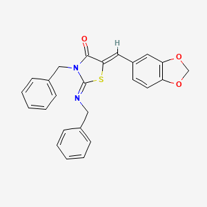 molecular formula C25H20N2O3S B5085187 5-(1,3-benzodioxol-5-ylmethylene)-3-benzyl-2-(benzylimino)-1,3-thiazolidin-4-one CAS No. 341538-76-9
