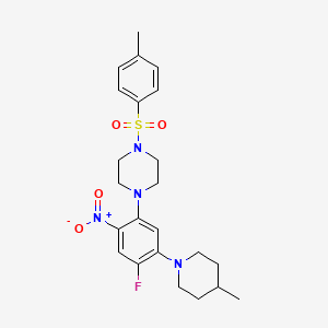 molecular formula C23H29FN4O4S B5085194 1-[4-fluoro-5-(4-methyl-1-piperidinyl)-2-nitrophenyl]-4-[(4-methylphenyl)sulfonyl]piperazine 