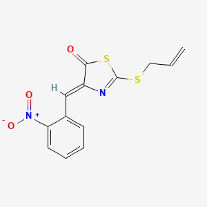 molecular formula C13H10N2O3S2 B5085202 2-(allylthio)-4-(2-nitrobenzylidene)-1,3-thiazol-5(4H)-one 