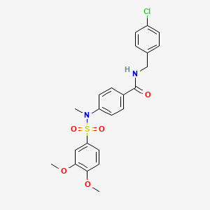 molecular formula C23H23ClN2O5S B5085216 N-(4-chlorobenzyl)-4-[[(3,4-dimethoxyphenyl)sulfonyl](methyl)amino]benzamide 