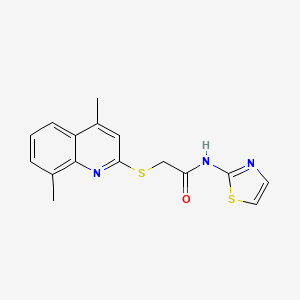 molecular formula C16H15N3OS2 B5085237 2-[(4,8-dimethyl-2-quinolinyl)thio]-N-1,3-thiazol-2-ylacetamide 