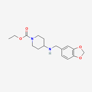 molecular formula C16H22N2O4 B5085254 ethyl 4-[(1,3-benzodioxol-5-ylmethyl)amino]-1-piperidinecarboxylate 