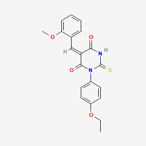 molecular formula C20H18N2O4S B5085269 1-(4-ethoxyphenyl)-5-(2-methoxybenzylidene)-2-thioxodihydro-4,6(1H,5H)-pyrimidinedione 