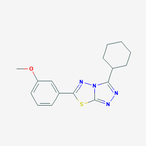molecular formula C16H18N4OS B508527 3-Cyclohexyl-6-(3-methoxyphenyl)-[1,2,4]triazolo[3,4-b][1,3,4]thiadiazole CAS No. 577998-47-1