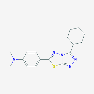 molecular formula C17H21N5S B508530 4-(3-cyclohexyl[1,2,4]triazolo[3,4-b][1,3,4]thiadiazol-6-yl)-N,N-dimethylaniline CAS No. 577961-65-0