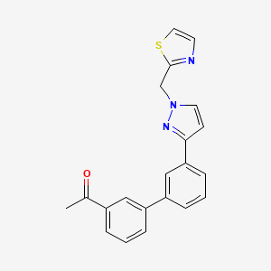 molecular formula C21H17N3OS B5085344 1-{3'-[1-(1,3-thiazol-2-ylmethyl)-1H-pyrazol-3-yl]-3-biphenylyl}ethanone 