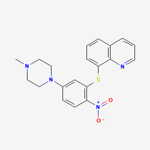 molecular formula C20H20N4O2S B5085360 8-{[5-(4-methyl-1-piperazinyl)-2-nitrophenyl]thio}quinoline 