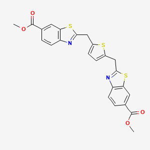 molecular formula C24H18N2O4S3 B5085363 dimethyl 2,2'-[2,5-thienediylbis(methylene)]bis(1,3-benzothiazole-6-carboxylate) 