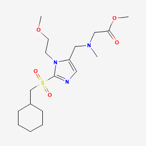 molecular formula C18H31N3O5S B5085378 methyl N-{[2-[(cyclohexylmethyl)sulfonyl]-1-(2-methoxyethyl)-1H-imidazol-5-yl]methyl}-N-methylglycinate 