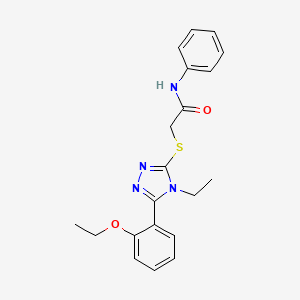 molecular formula C20H22N4O2S B5085388 2-{[5-(2-ethoxyphenyl)-4-ethyl-4H-1,2,4-triazol-3-yl]thio}-N-phenylacetamide 