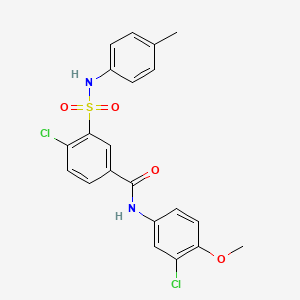 molecular formula C21H18Cl2N2O4S B5085416 4-chloro-N-(3-chloro-4-methoxyphenyl)-3-{[(4-methylphenyl)amino]sulfonyl}benzamide 
