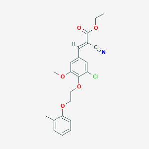 molecular formula C22H22ClNO5 B5085423 ethyl 3-{3-chloro-5-methoxy-4-[2-(2-methylphenoxy)ethoxy]phenyl}-2-cyanoacrylate 