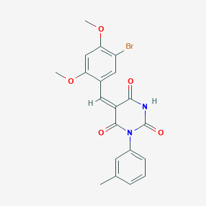molecular formula C20H17BrN2O5 B5085428 5-(5-bromo-2,4-dimethoxybenzylidene)-1-(3-methylphenyl)-2,4,6(1H,3H,5H)-pyrimidinetrione 
