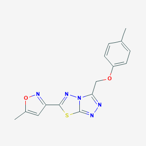 molecular formula C15H13N5O2S B508543 6-(5-Methyl-3-isoxazolyl)-3-[(4-methylphenoxy)methyl][1,2,4]triazolo[3,4-b][1,3,4]thiadiazole CAS No. 947837-61-8