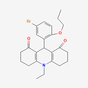 molecular formula C24H28BrNO3 B5085463 9-(5-溴-2-丙氧苯基)-10-乙基-3,4,6,7,9,10-六氢-1,8(2H,5H)-吖啶二酮 CAS No. 864842-10-4