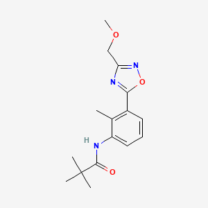 molecular formula C16H21N3O3 B5085474 N-{3-[3-(methoxymethyl)-1,2,4-oxadiazol-5-yl]-2-methylphenyl}-2,2-dimethylpropanamide 