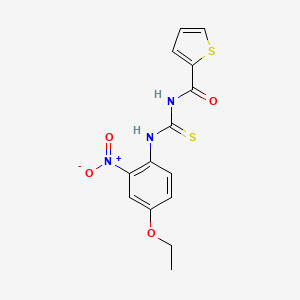 molecular formula C14H13N3O4S2 B5085480 N-{[(4-ethoxy-2-nitrophenyl)amino]carbonothioyl}-2-thiophenecarboxamide 