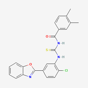 molecular formula C23H18ClN3O2S B5085486 N-({[5-(1,3-benzoxazol-2-yl)-2-chlorophenyl]amino}carbonothioyl)-3,4-dimethylbenzamide 