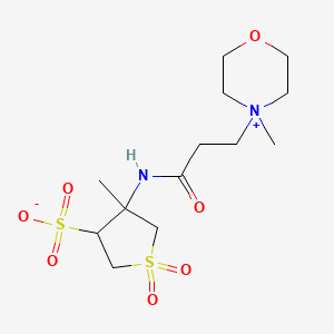 molecular formula C13H24N2O7S2 B5085496 4-methyl-4-{[3-(4-methylmorpholin-4-ium-4-yl)propanoyl]amino}tetrahydro-3-thiophenesulfonate 1,1-dioxide 