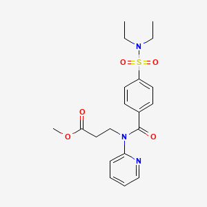 molecular formula C20H25N3O5S B5085502 methyl N-{4-[(diethylamino)sulfonyl]benzoyl}-N-2-pyridinyl-beta-alaninate 